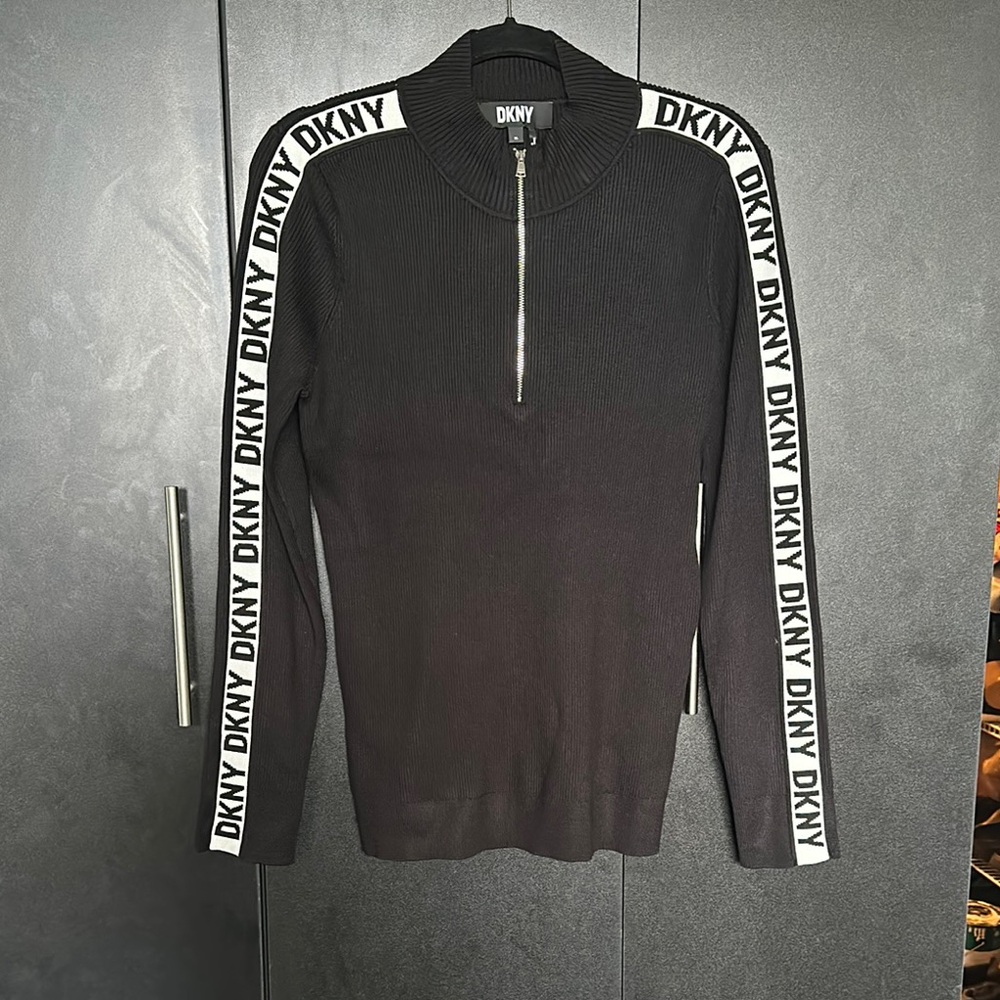 Dkny Black Zip Up Sweater women,s